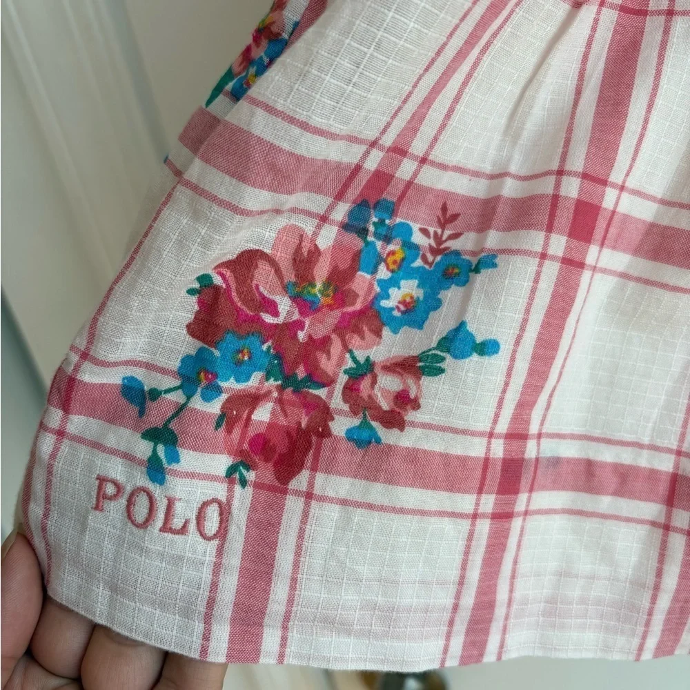 RALPH LAUREN Ecru FLORAL COTTON DOBBY DRESS